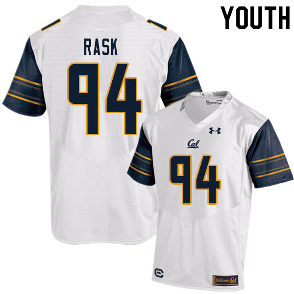 Youth #94 Gunnar Rask Cal Bears UA College Football Jerseys Sale-White - Click Image to Close